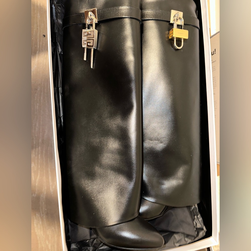Never worn givenchy shark lock boots